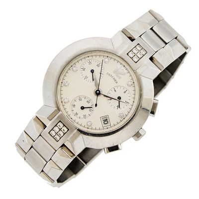 Lot 1281 - Concord Stainless Steel and Diamond Wristwatch