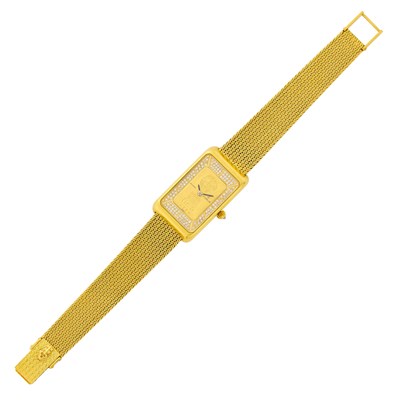 Lot 129 - Corum Gold, Gr.5 Union Bank of Switzerland and Diamond Mesh Wristwatch, Ref. 42465