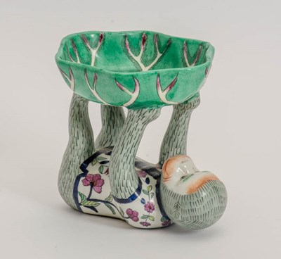 Lot 348 - Chinese Porcelain Monkey Form Centerpiece