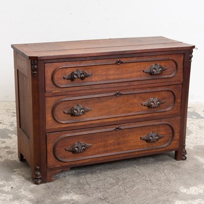 Lot 18 - Eastlake Style Mahogany Dresser with Carved Handles