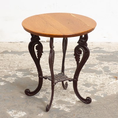 Lot 155 - Round Low Table with Cast Iron Base