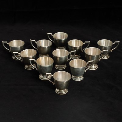 Lot 258 - Set of Eleven Sterling Silver Demitasse Cup Holders