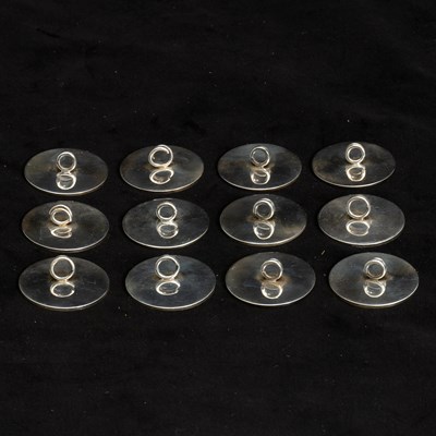 Lot 267 - Set of Twelve Cartier Sterling Place Card Holders