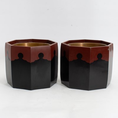 Lot 278 - Pair of Lacquered Planters