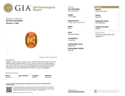 Lot 156 - Fred Paris Gold, Yellowish Orange Sapphire and Diamond Ring