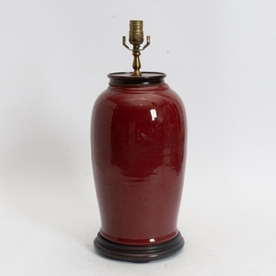 Lot 292 - Sang de Boeuf Glazed Ceramic Table Lamp