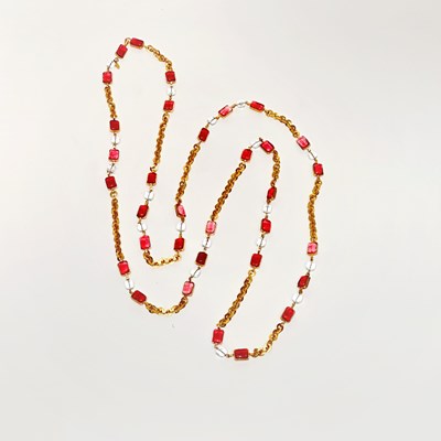 Lot 1262 - Chanel Long Gilt-Metal and Gripoix Glass Necklace