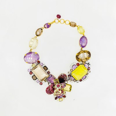 Lot 1260 - Iradj Moini Gilt-Metal, Colored Stone and Glass Necklace