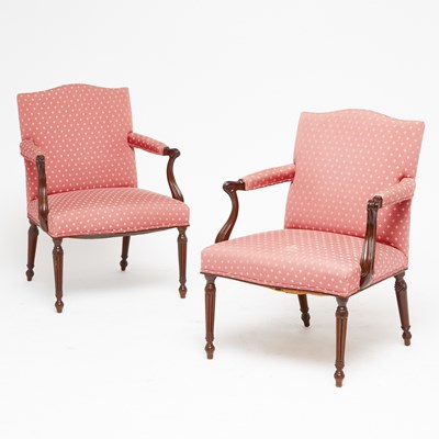 Lot 189 - Pair of George III Upholstered Mahogany Armchairs