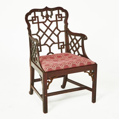 Lot 126 - Chinese Chippendale Style Mahogany Armchair
