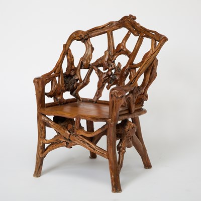 Lot 314 - Rustic Style Root Wood Armchair