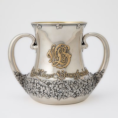 Lot 218 - New York City History: Tiffany & Co. Sterling Silver and Gold Loving Cup