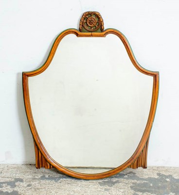 Lot 340 - Painted Shield Shaped Mirror