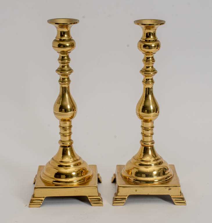 Lot 49 - Pair of Brass Candlesticks