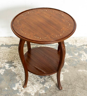 Lot 339 - Fruitwood Mother of Pearl Inlaid Two-Tier Side Table