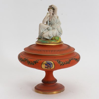 Lot 304 - Capodimonte Style Porcelain Figural Lidded Centerpiece