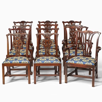 Lot 430 - Assembled Set of Twelve George III Mahogany Dining Chairs