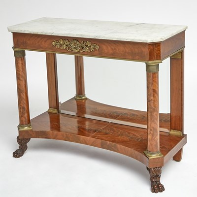 Lot Classical Mahogany Marble Top Pier Table