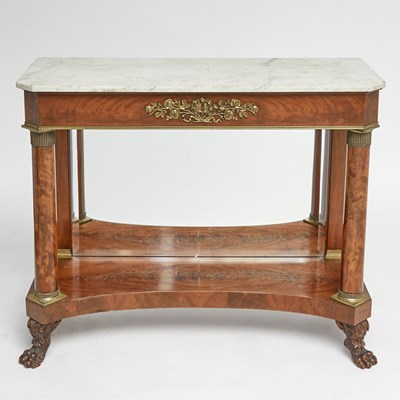 Lot 165 - Classical Mahogany Marble Top Pier Table