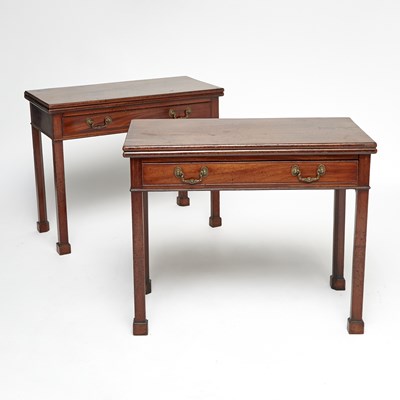 Lot 183 - Pair of Chippendale Walnut Card Tables