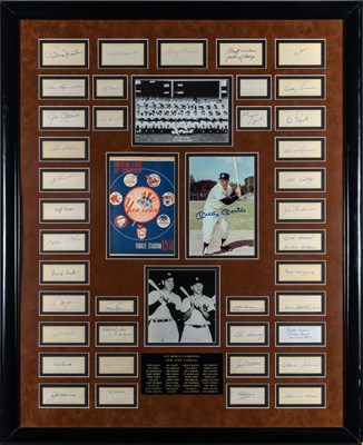 Lot Signatures of the 1951 New York Yankees, including Mantle and DiMaggio