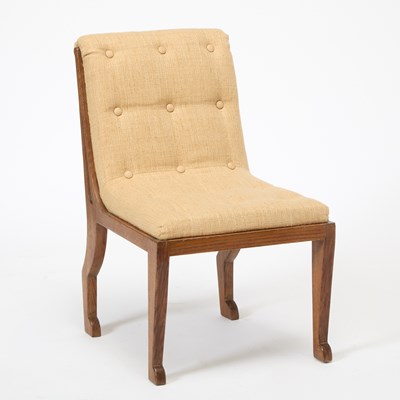 Lot 347 - Marc Du Plantier Upholstered Limed Oak "Egyptian" Side Chair