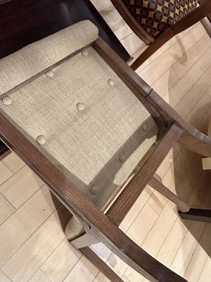 Lot 347 - Marc Du Plantier Upholstered Limed Oak "Egyptian" Side Chair