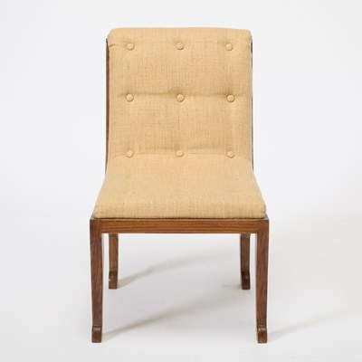Lot 347 - Marc Du Plantier Upholstered Limed Oak "Egyptian" Side Chair