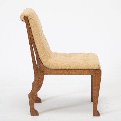 Lot 347 - Marc Du Plantier Upholstered Limed Oak "Egyptian" Side Chair