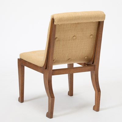 Lot 347 - Marc Du Plantier Upholstered Limed Oak "Egyptian" Side Chair