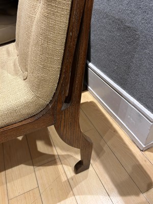 Lot 347 - Marc Du Plantier Upholstered Limed Oak "Egyptian" Side Chair