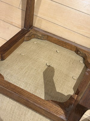 Lot 347 - Marc Du Plantier Upholstered Limed Oak "Egyptian" Side Chair