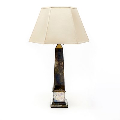 Lot 265 - Manner of Serge Roche Mirrored Obelisk Table Lamp