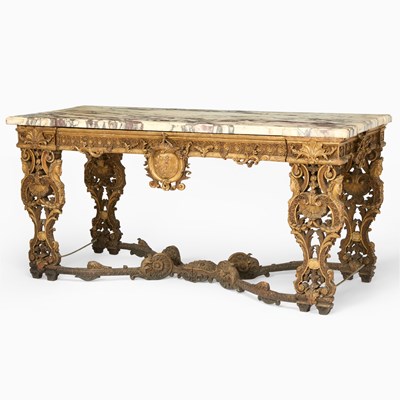 Lot 595 - Louis XIV Style Carved Giltwood Double Sided Center Table