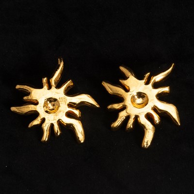 Lot 315 - Pair of Christian Lacroix Gilt Metal Earrings