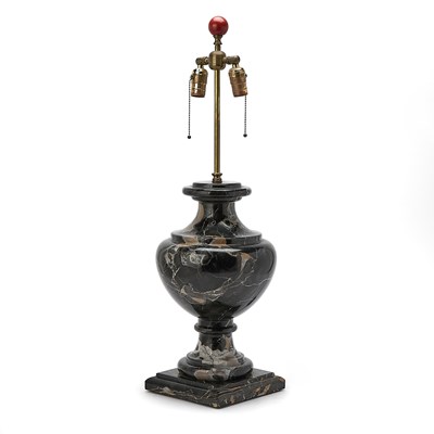 Lot 136 - Italian Black Portoro Marble Table Lamp