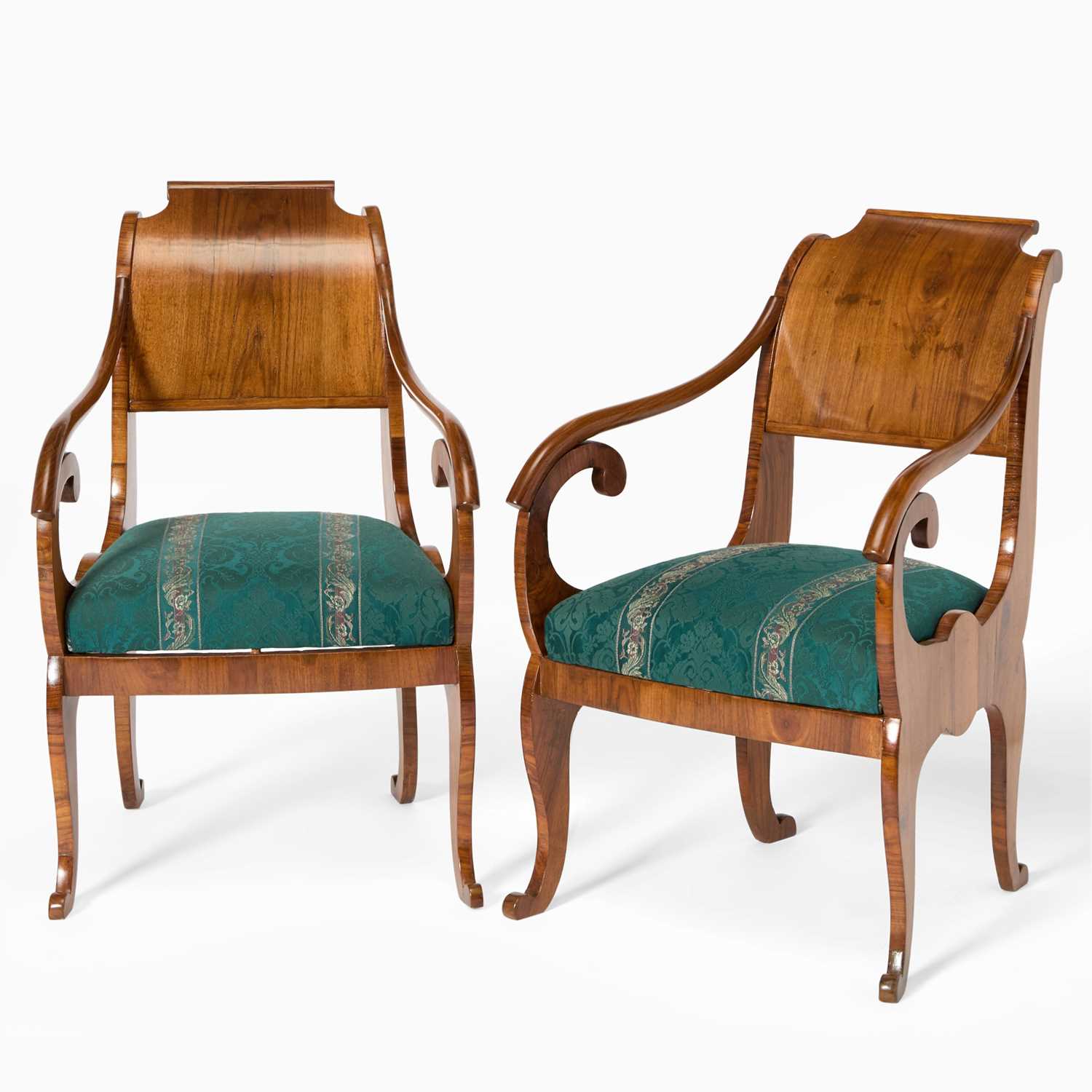 Lot 509 - Leo Tolstoy (1829-1910), Pair of Russian Neoclassical Walnut Armchairs
