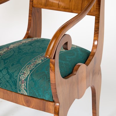 Lot 509 - Leo Tolstoy (1829-1910), Pair of Russian Neoclassical Walnut Armchairs