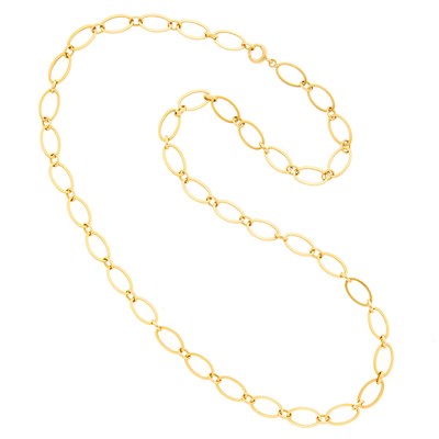 Lot 1017 - Gold Oval Link Chain Necklace