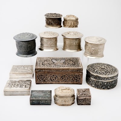 Lot 348 - A Group of Thirteen Southeast Asian Silver Articles