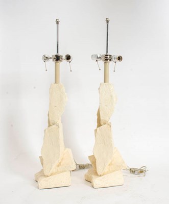 Lot 336 - Pair of Sirmos Style Painted Rock Lamps