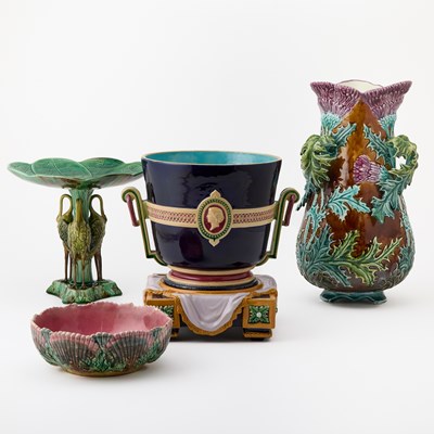 Lot 650 - Group of English, French and American Majolica Table Articles