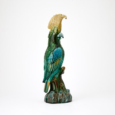 Lot 653 - Mintons Majolica Figure of a Cockatoo