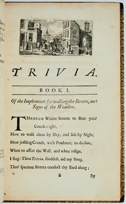 Lot 39 - The first edition, first printing of John Gay's Trivia