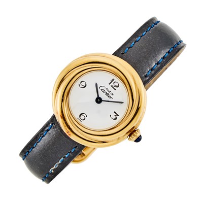 Lot 1146 - Cartier Gilt-Silver and Gilt-Metal 'Trinity' Wristwatch