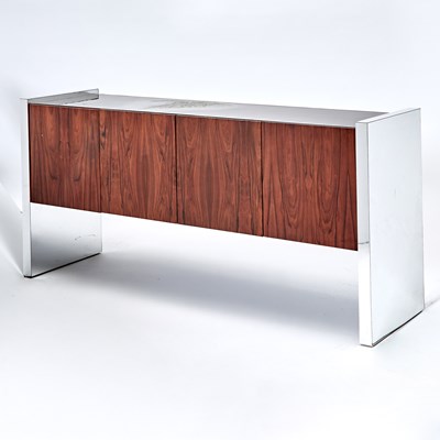 Lot 380 - Roger Sprunger for Dunbar Rosewood and Chromed Steel Sideboard