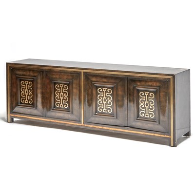 Lot 381 - William Doezema for Mastercraft Elm and Brass Sideboard