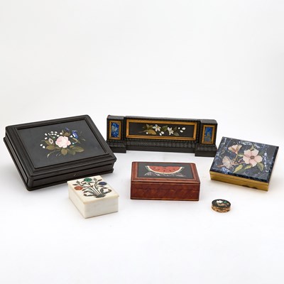Lot 180 - Group of Six Pietra Dura Table Articles
