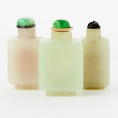 Lot 414 - Three Chinese Jade Snuff Bottles