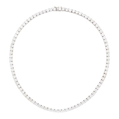 Lot 170 - White Gold and Diamond Necklace